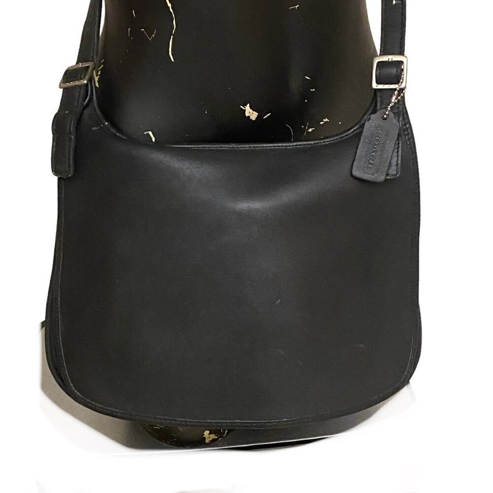 Vintage Coach 9134 Slim Hippie Flap Leather Crossbody Shoulder Bag in Black - Picture 2 of 10